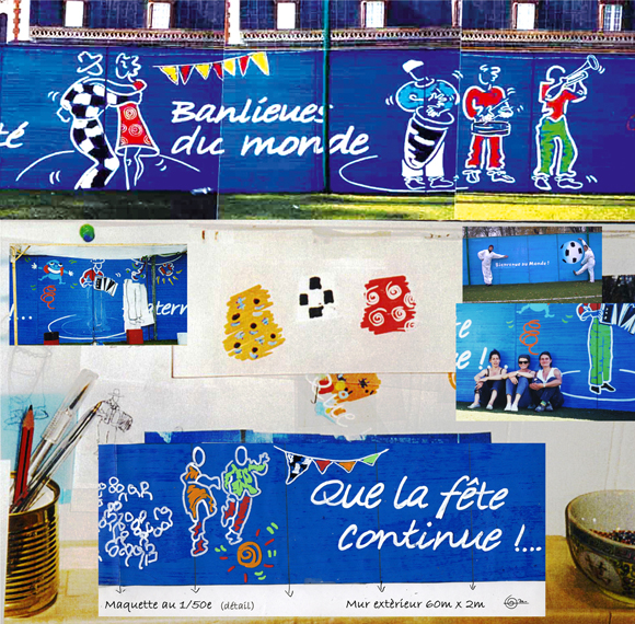 peinture murale stade Delaune st Denis da garraud